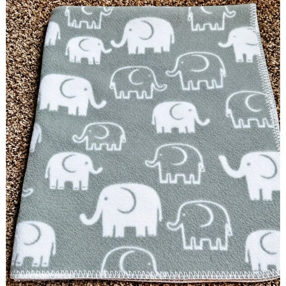 Pottery Barn Baby Crib Set, Gray White, Elephants